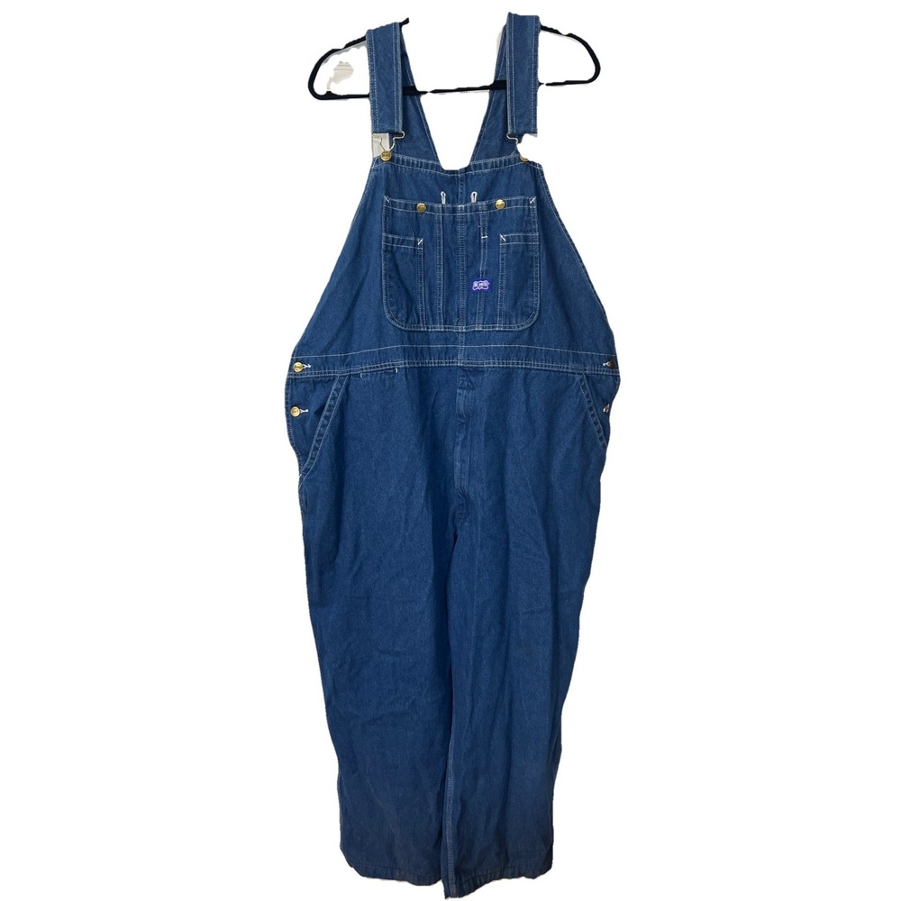 Big Smith‎ USA Work Pant Overalls 100% Cotton Blue 48x30(25.5)-Vintage 80's